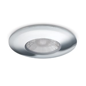 JCC V50 LED Downlight - 7 Watts, Fire Rated, IP65, 3000K and 4000K Colour Switchable, Chrome Bezel for installation recessed into ceilings in the bathroom, kitchen or hallway