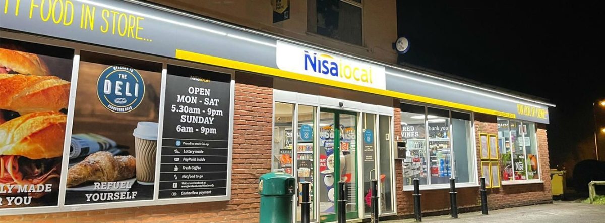 Nisa Local - Uttoexeter Full Width sign lights for retail stores