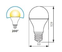 Technical Drawing Rapid Pro E27 LED Bulb, Kanlux 22950, 22951