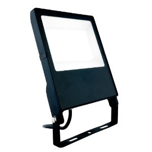 50W LED Floodlight in Black with Frosted Glass and Cool White illumination