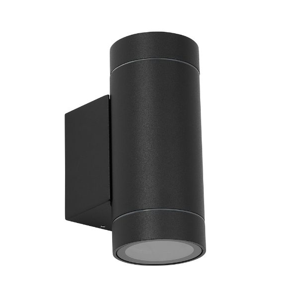 Outdoor Up and Down Wall Light - GU10 Max 2 x 25W, IP54, Black