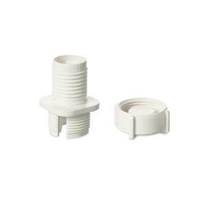 E10 Cabochon Lamp Holder - Screw On Nut, White